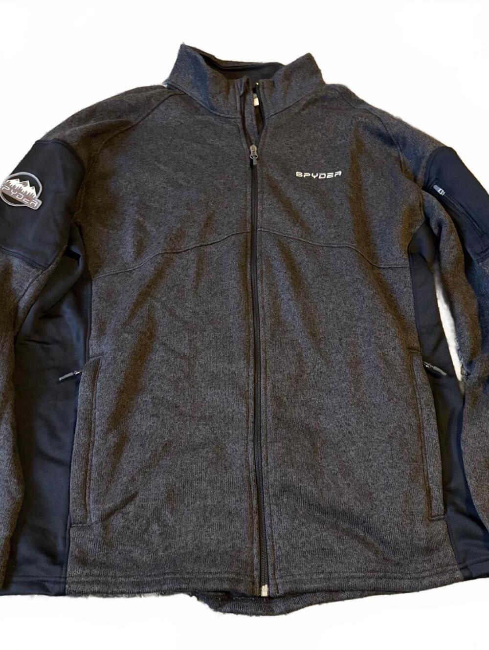 Spyder Charcoal Black Full Zip Jacket Performance Outdoor Ski Size Large